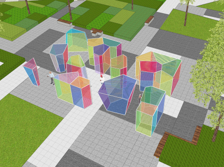 彩色艺术装置SU模型