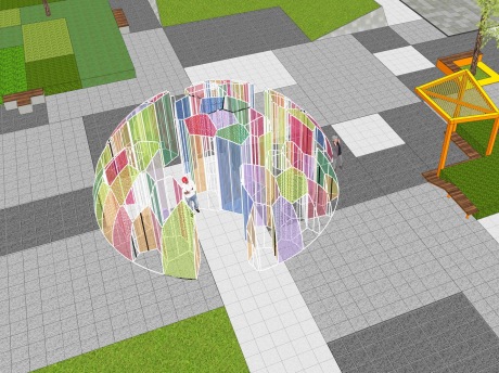 彩色艺术装置SU模型