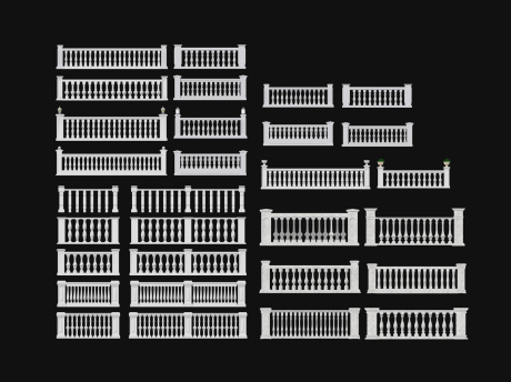 宝瓶栏杆SU模型