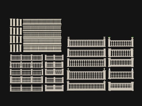 宝瓶栏杆SU模型