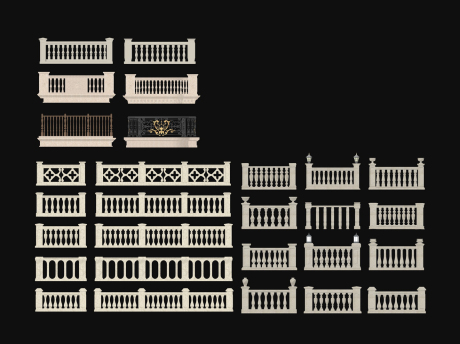 宝瓶栏杆SU模型