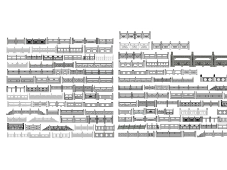 中式石栏杆SU模型