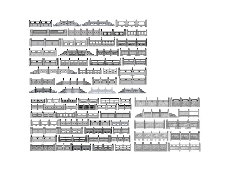 中式石栏杆SU模型