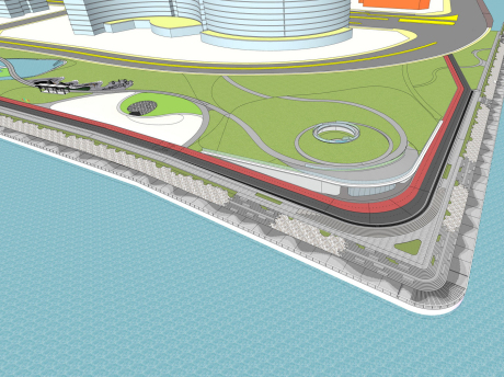 滨水长廊SU模型