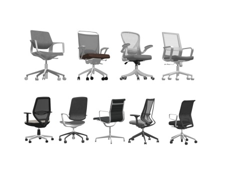 办公椅子组合SU模型