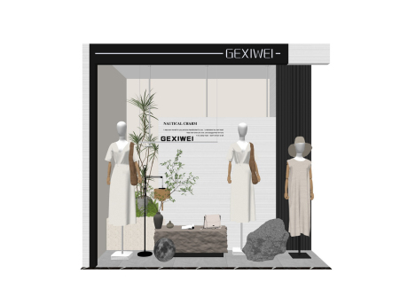 服装店橱窗SU模型