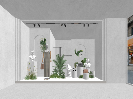 服装店橱窗SU模型