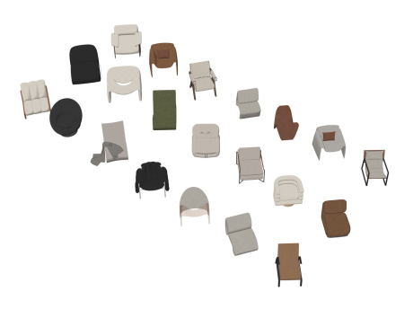 单人沙发组合SU模型