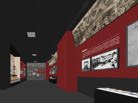 党建革命历史展厅SU模型