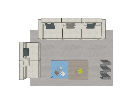 现代沙发茶几组合SU模型
