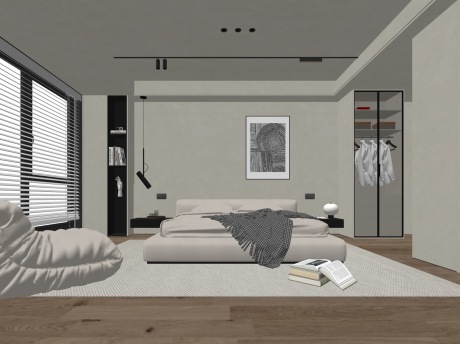 现代卧室SU模型