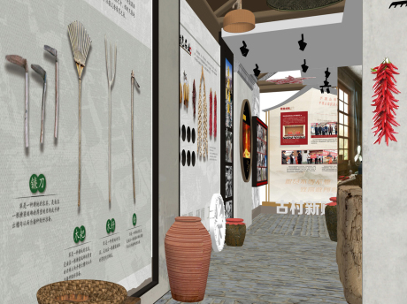 新中式党庄村村史馆SU模型