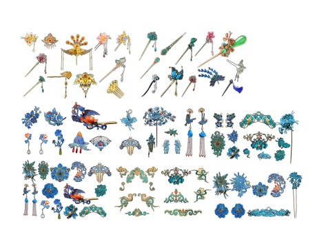 2D古典头饰发簪SU模型