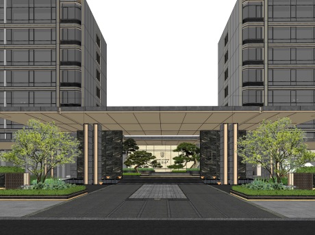 宁波绿城金基沁百合示范区景观SU模型