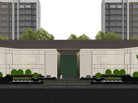 璞逸东方大门海派大门SU模型