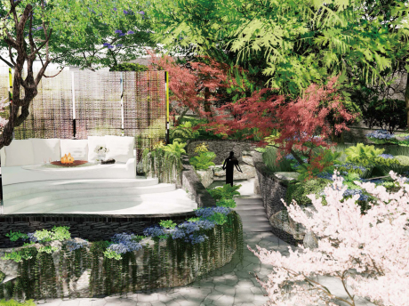 重庆首钢云尚江来磐林间景观节点SU模型