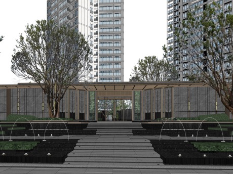 轨道云著大区景观SU模型