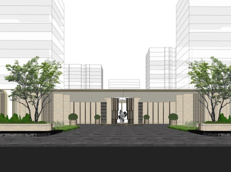 海派示范区前场景观SU模型