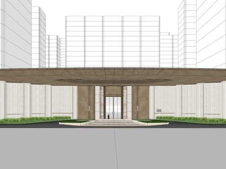 杭州保利天奕大门SU模型