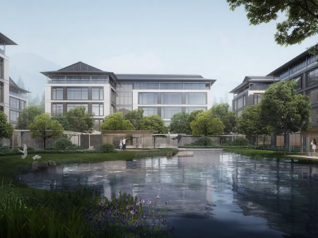 上海临港长兴科技园厂房+会馆+宿舍+文本SU模型