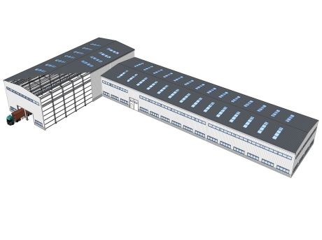 钢结构厂房SU模型
