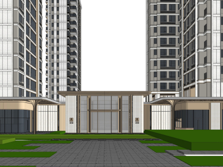 成都金茂晓棠示范区景观SU模型