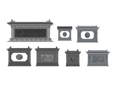 中式照壁影壁SU模型