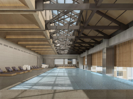 西塘良壤酒店宴会厅游泳池SU模型