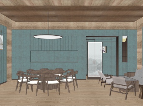 西塘良壤酒店中餐包房SU模型