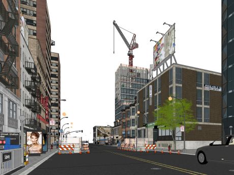 城市旧街道改造SU模型