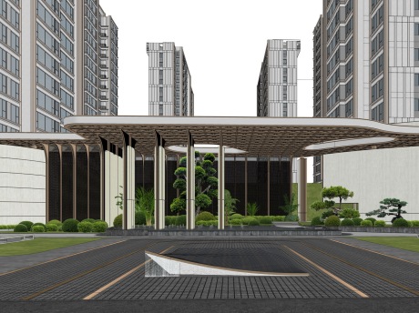 乐山凯瑞嘉州天序大门SU模型