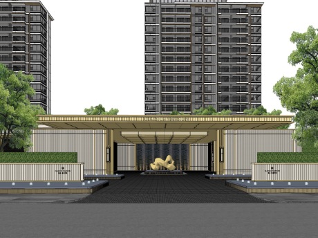 紫金翡丽甲第示范区景观SU模型