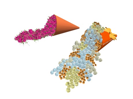 花瀑布花海花束美陈SU模型