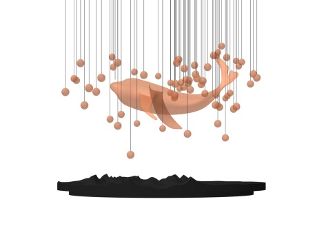 鲸鱼艺术装置SU模型