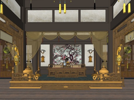 古代房间SU模型