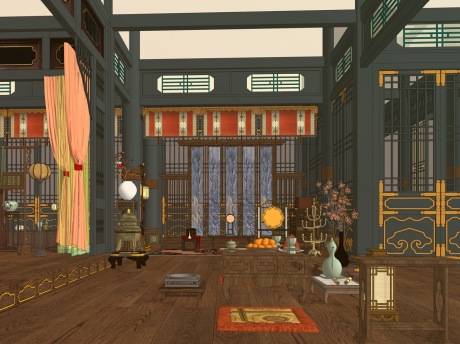 古代寝宫SU模型