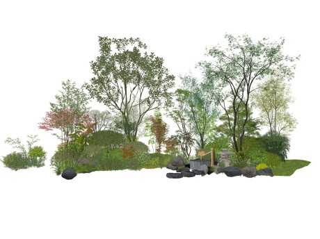 3D树木花草组合SU模型