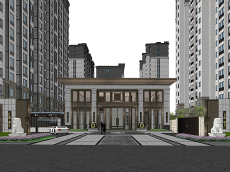 邯郸新城公园尚府大区景观SU模型