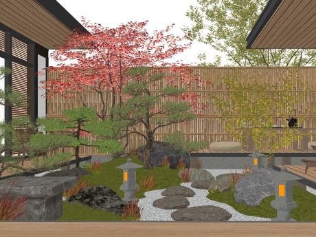日式庭院景观SU模型