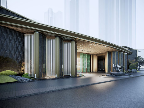 现代大门SU模型