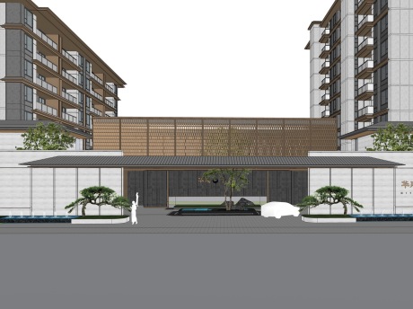 华建示范区大门SU模型