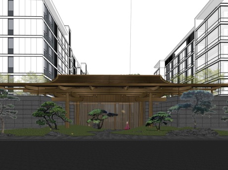 金沙国安天悦大门SU模型