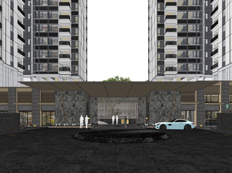 云境风华大门SU模型