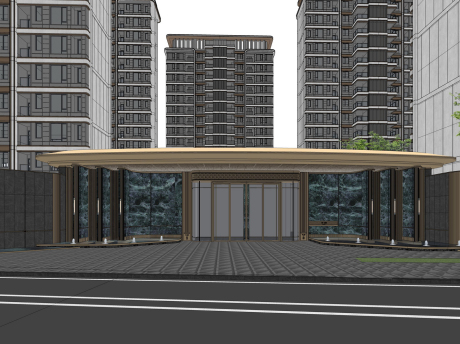 中茅白鹭湾大门SU模型