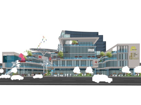 现代商业综合体SU模型