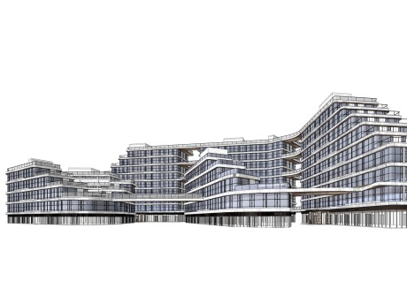 退台商办楼SU模型