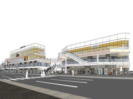 现代商业街SU模型