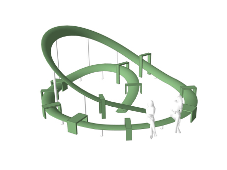 户外坐凳装置SU模型