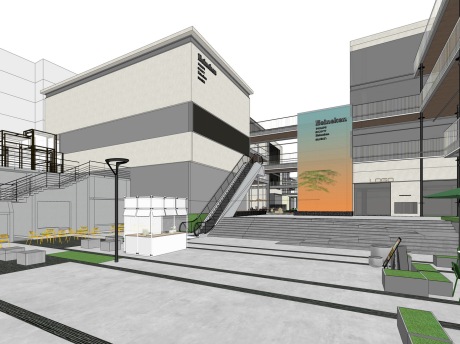 现代商业街景观SU模型