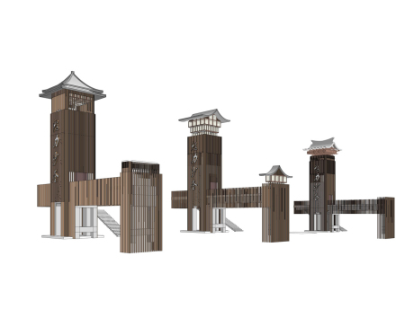 魅力少荃观景台SU模型